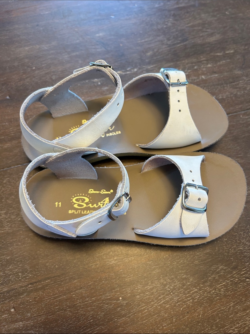 Sun San Surfer White Leather Sandals